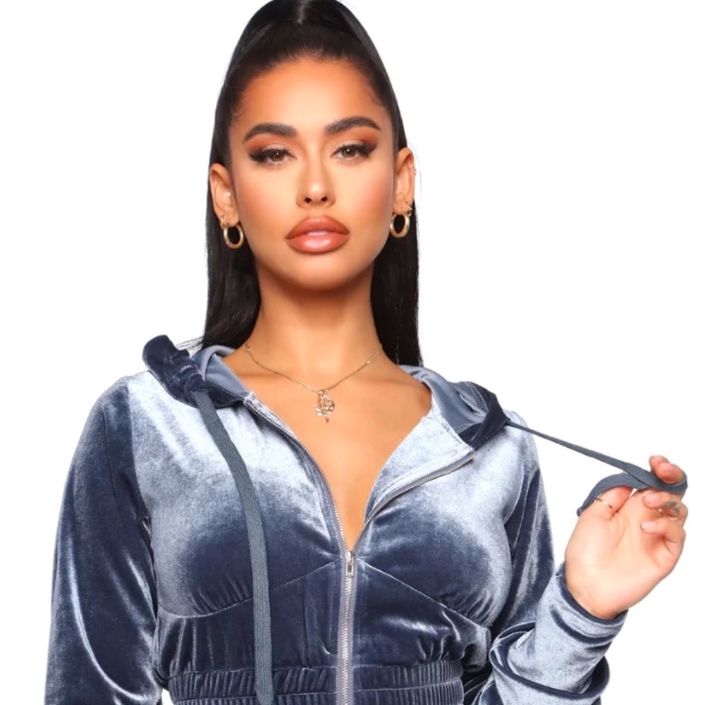 ✨FASHION NOVA- Down To Lounge Pant Set - Blue—Medium✨